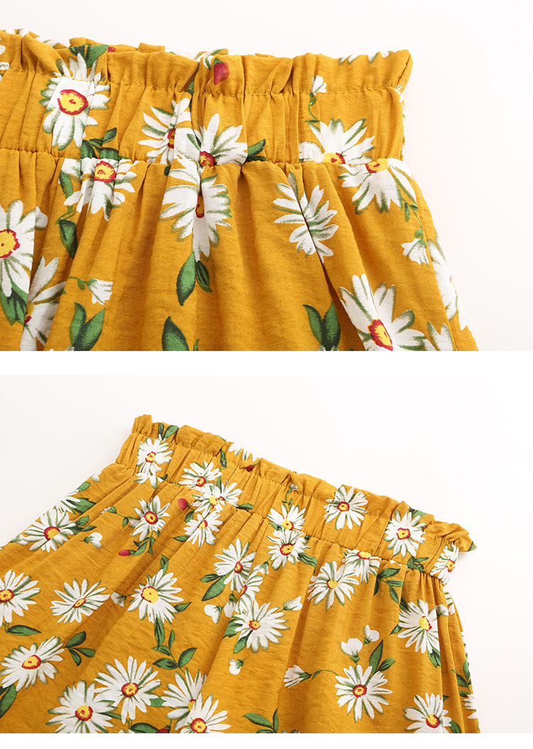 Summer Daisy Flower Print Shorts
