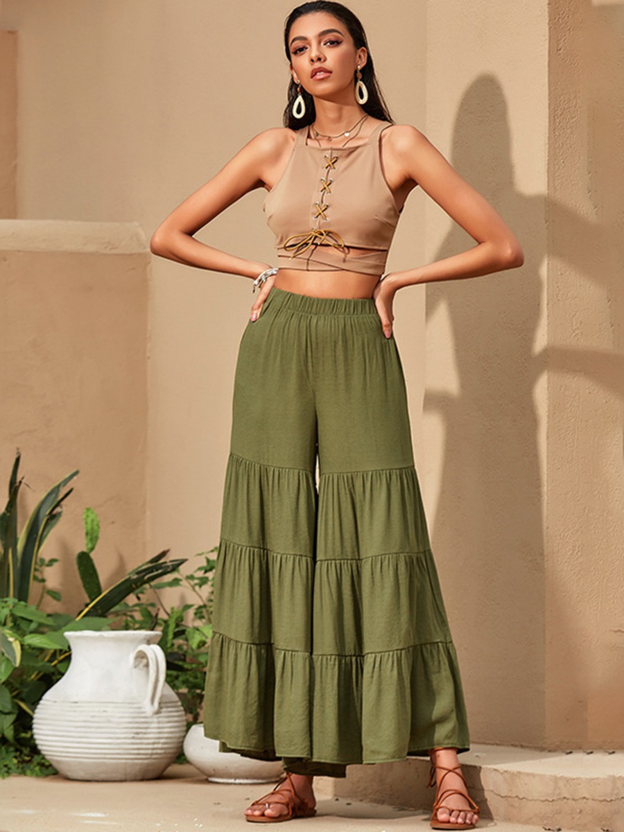 two piece bell bottom pants set