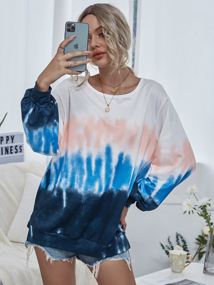 Stylish Tie-dye Loungewear Women's Tee Shirt