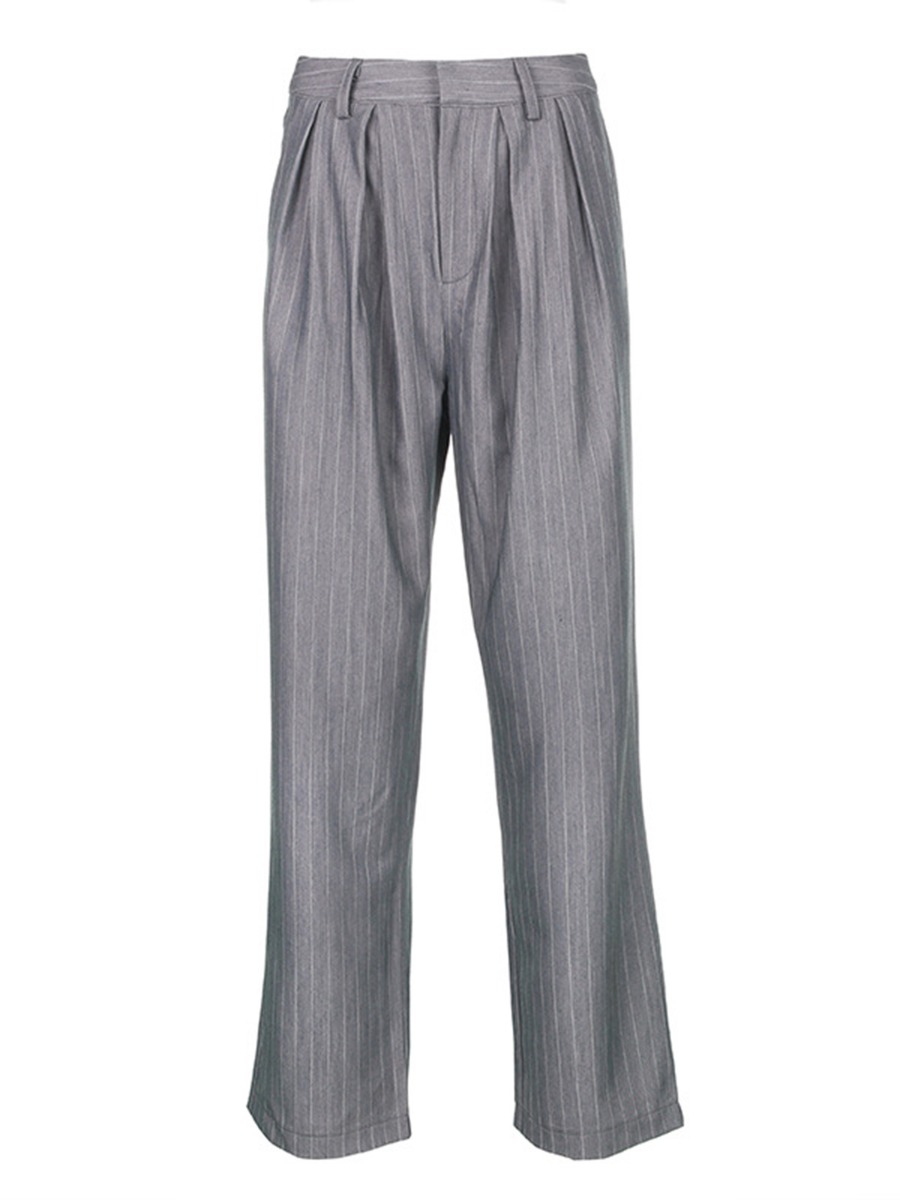 Wide-leg Office Stripe Trousers