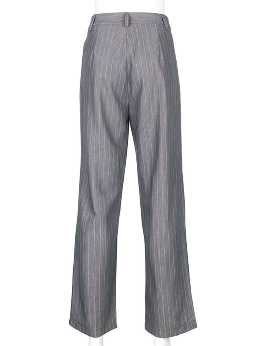 Wide-leg Office Stripe Trousers