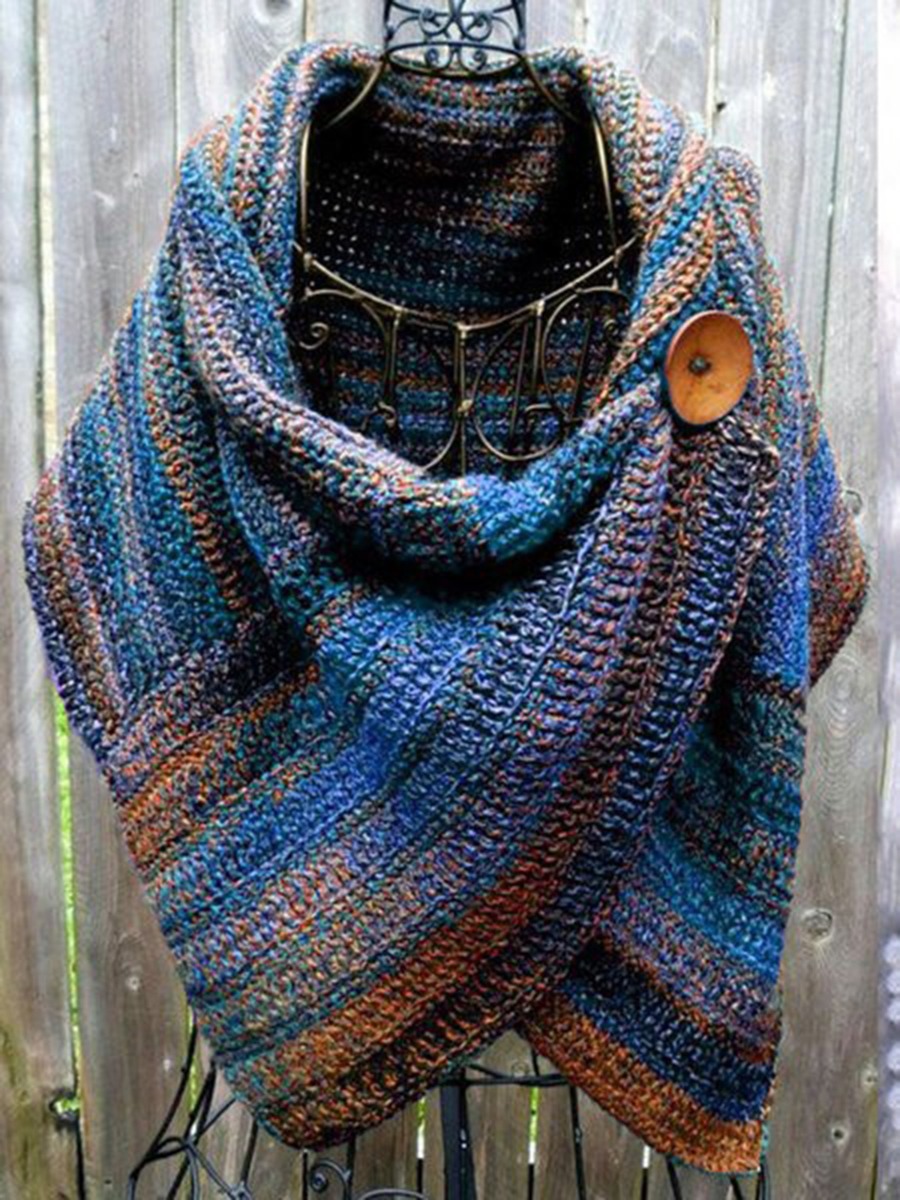 Color Blocking Knit Scarf