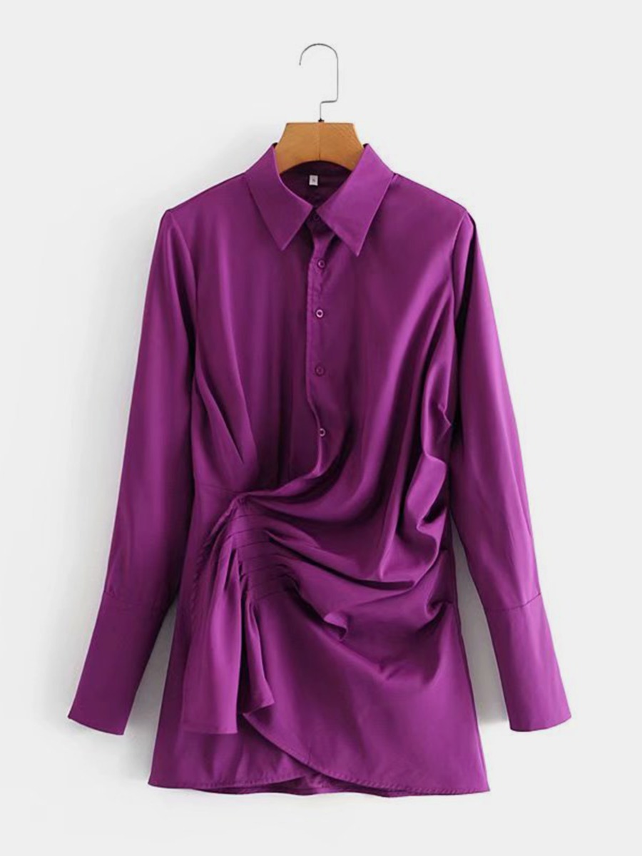 long purple shirt dress