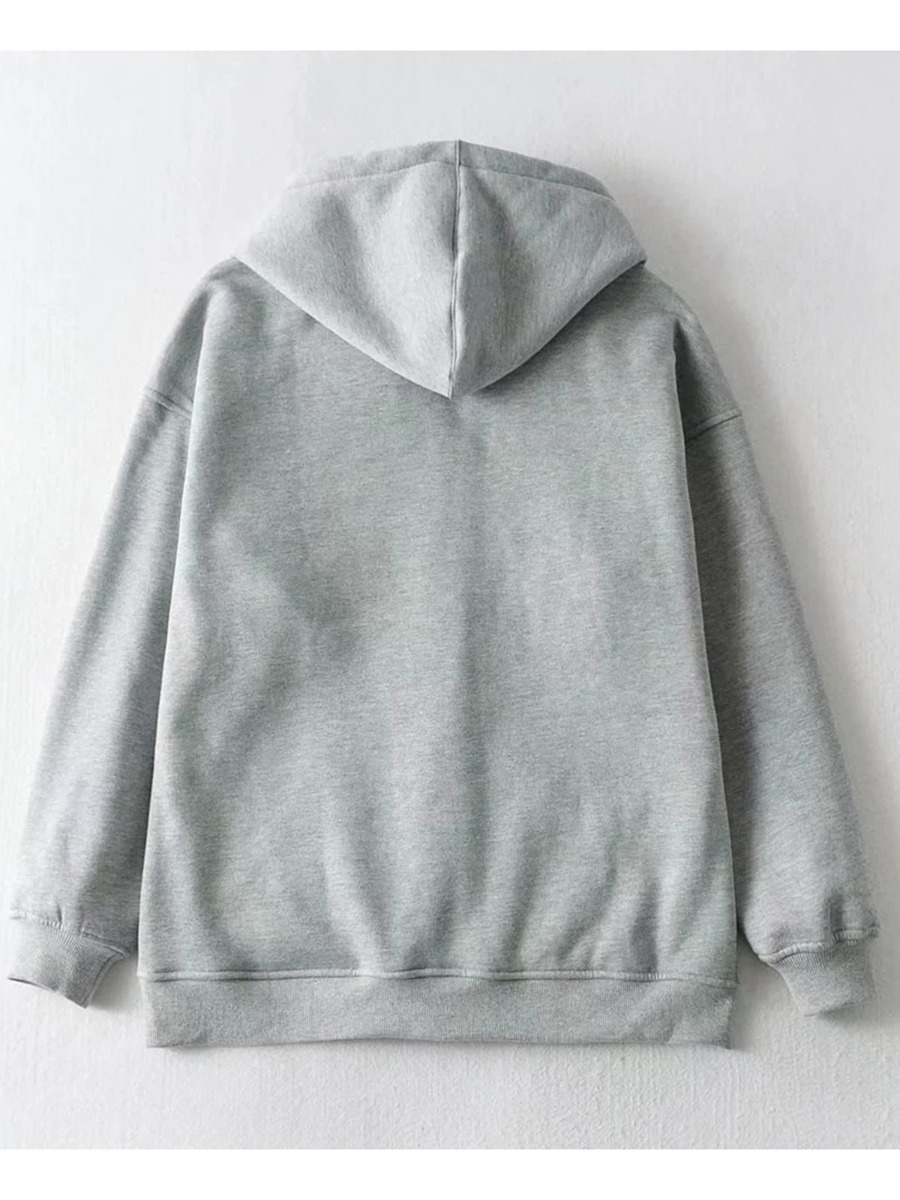 Hooded Collar Cashmere Lining Zip-up Jacket