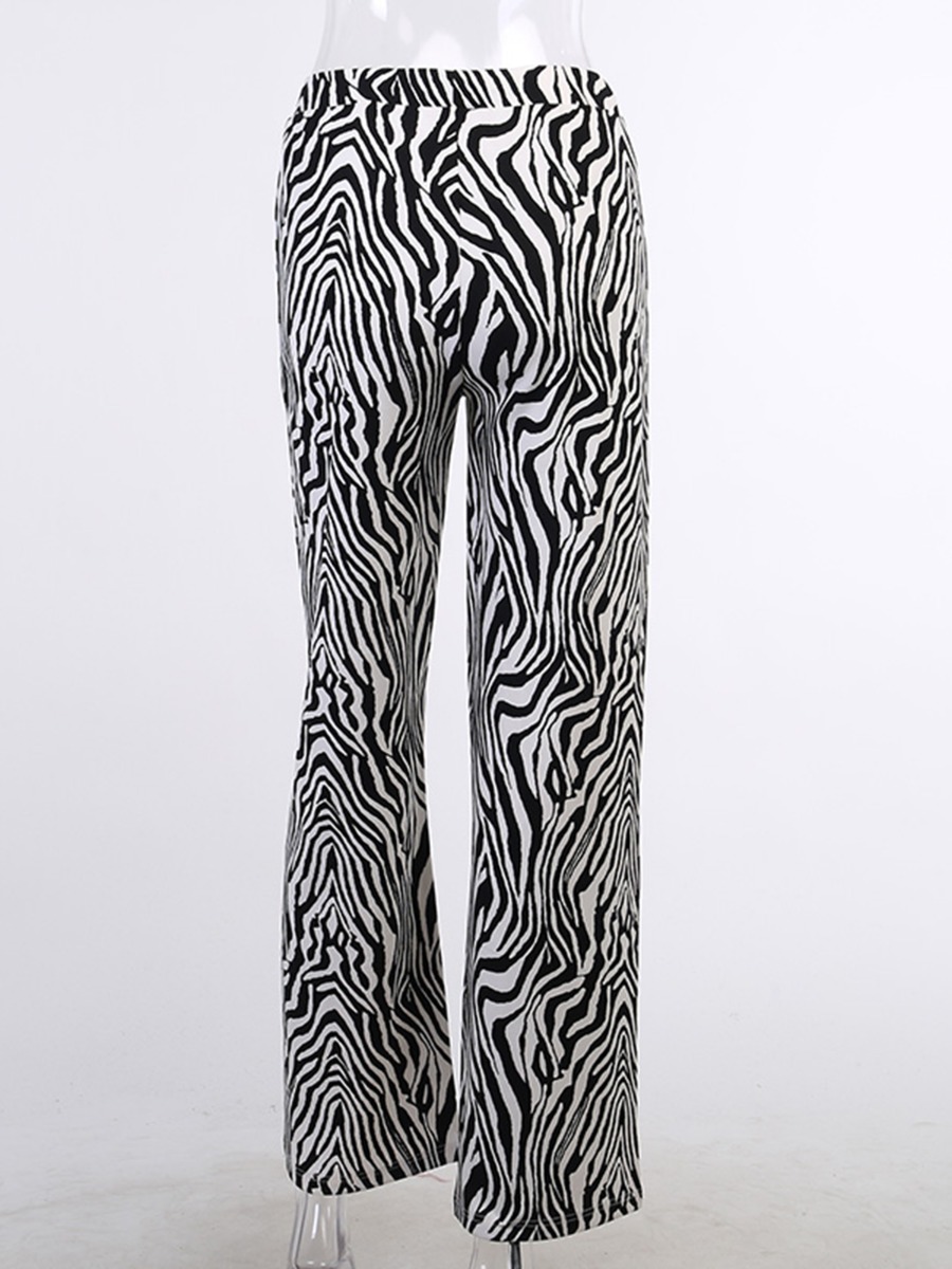 Zebra Stripes Straight Wide Leg Pants 210812544