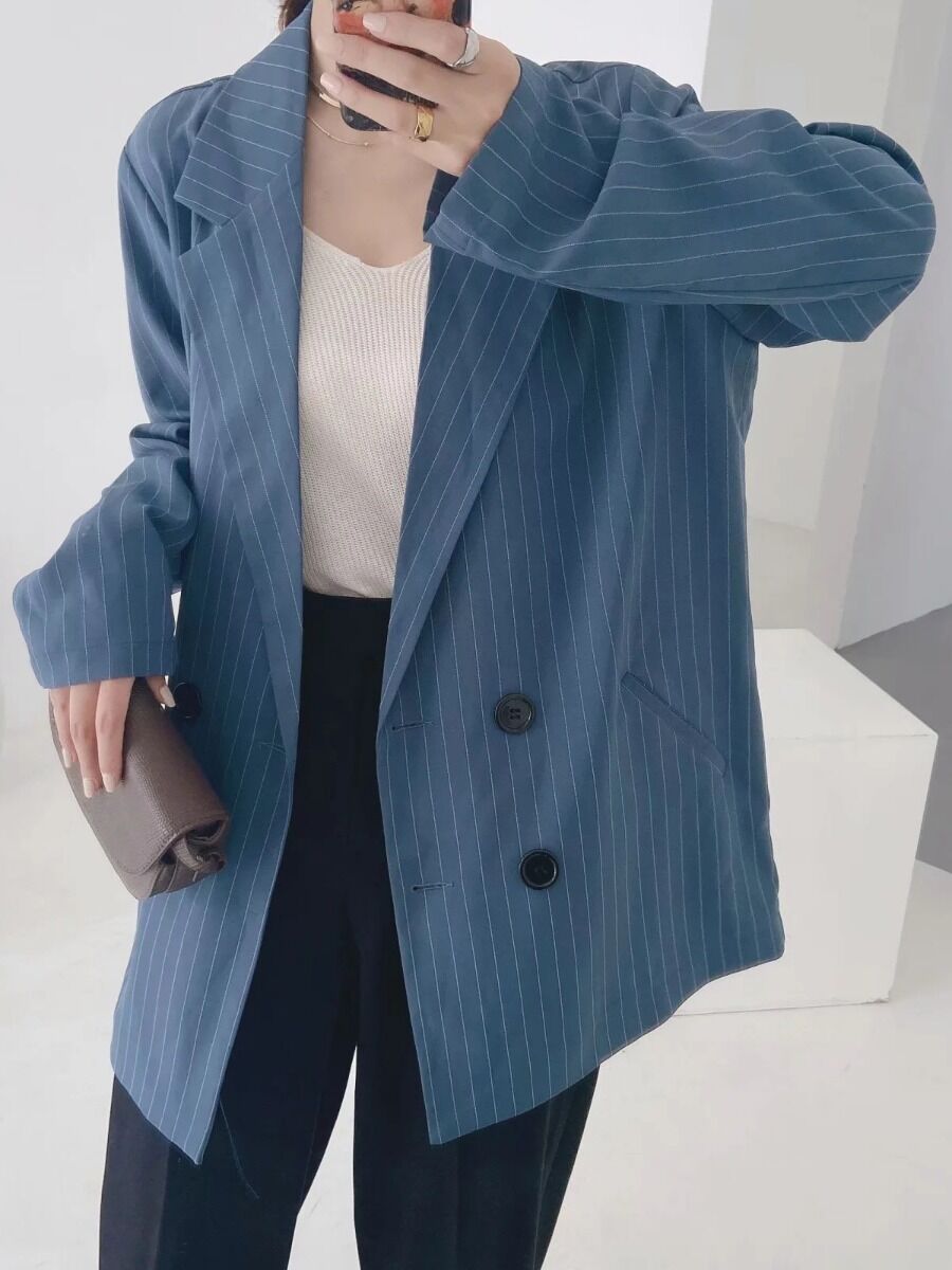 shestar wholesale Double-breasted Striped Office Blazer Suit