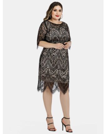 Plus Size Lace Black Dresses