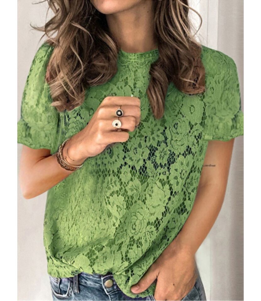 lace green blouse