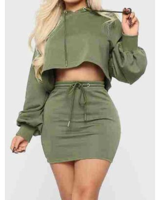 2 piece hoodie skirt set