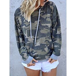 Casual Long Sleeve Camo Women's Hoodies