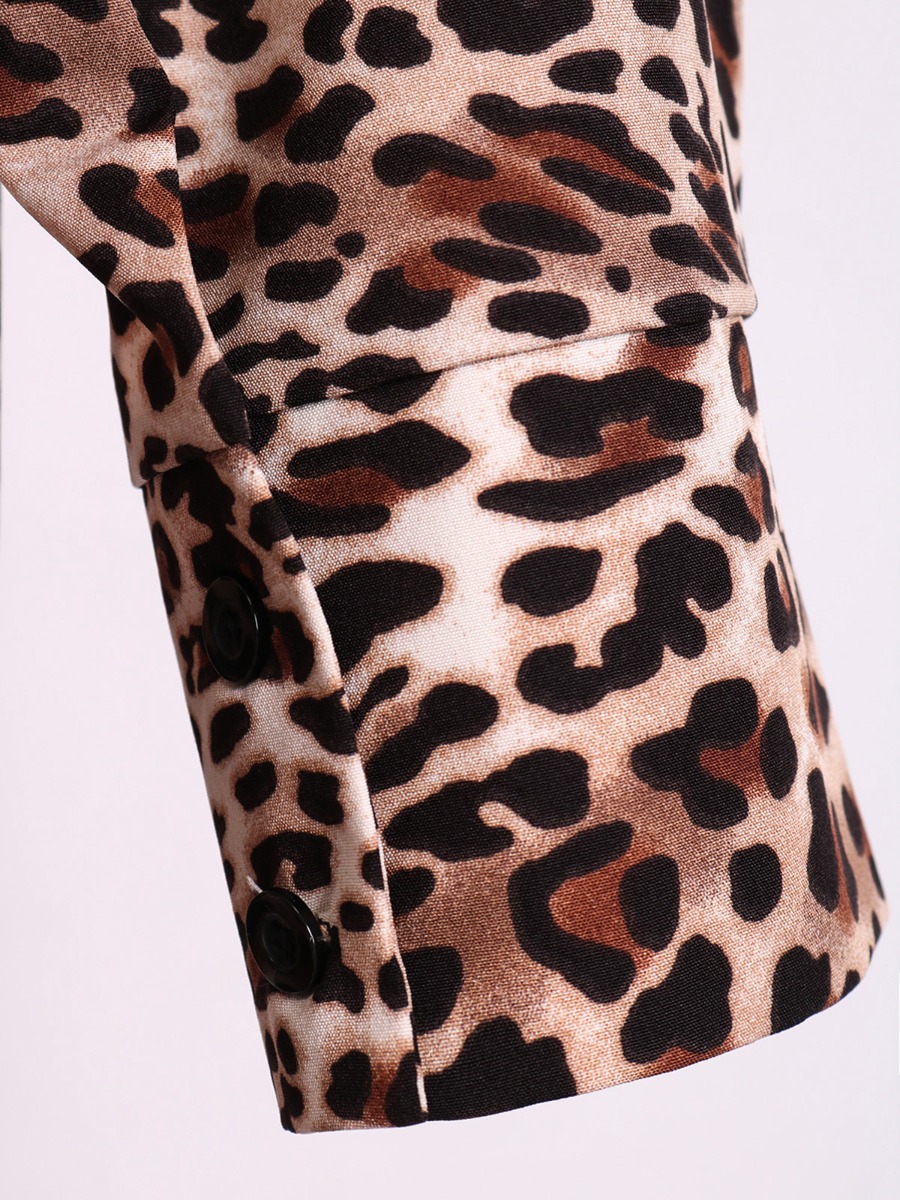 Ruffle Hem Leopard Shirt Dress